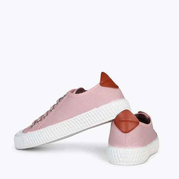 MiMaO ShopOnline BAMBA – Baskets Casual En Toile Pour Femme ROSE 4