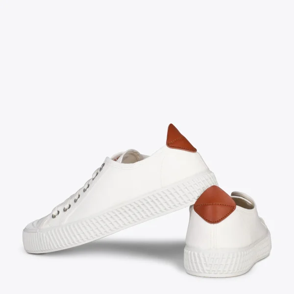 MiMaO ShopOnline BAMBA – Baskets Casual En Toile Pour Femme BLANC 4