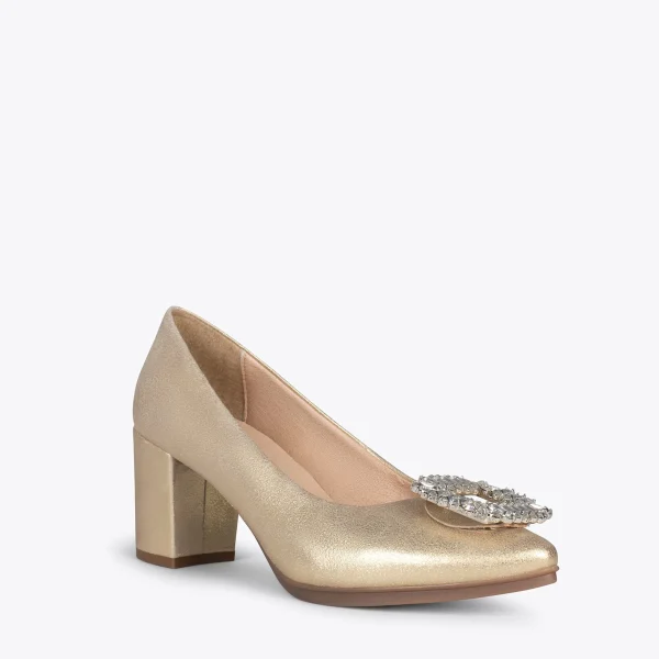 MiMaO ShopOnline URBAN S BIJOU – Chaussures à Talon Strass DORÉ 5