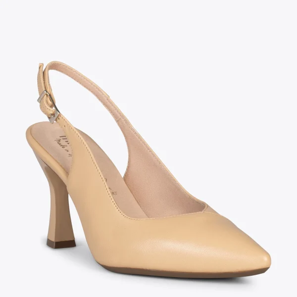 MiMaO ShopOnline GLAM À BRIDE ARRIÈRE – Chaussures à Talon En Cuir Nappa SABLE 5