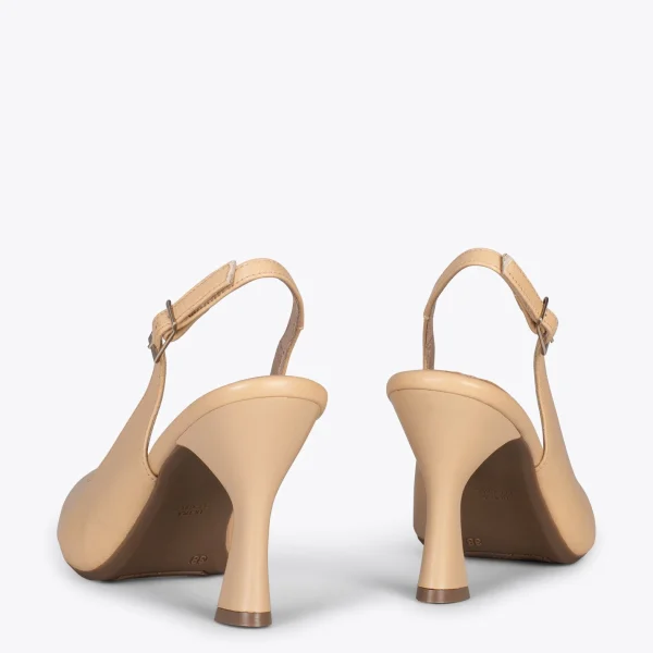 MiMaO ShopOnline GLAM À BRIDE ARRIÈRE – Chaussures à Talon En Cuir Nappa SABLE 4