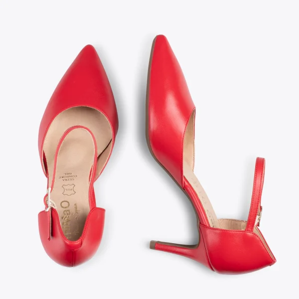 MiMaO ShopOnline DONNA – Chaussures De Soirée Confortables à Talon ROUGE 3