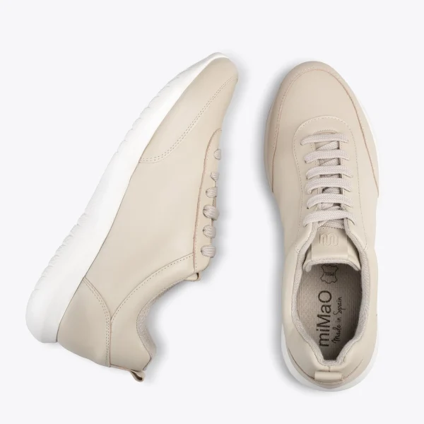 MiMaO ShopOnline MIAMI – Baskets En Cuir Nappa à Lacets BEIGE 3