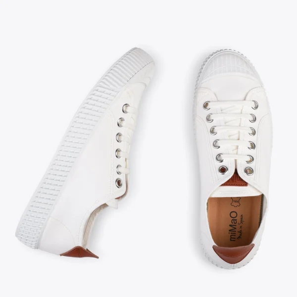 MiMaO ShopOnline BAMBA – Baskets Casual En Toile Pour Femme BLANC 3
