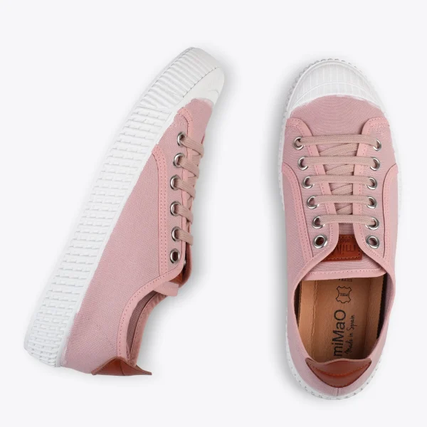 MiMaO ShopOnline BAMBA – Baskets Casual En Toile Pour Femme ROSE 3
