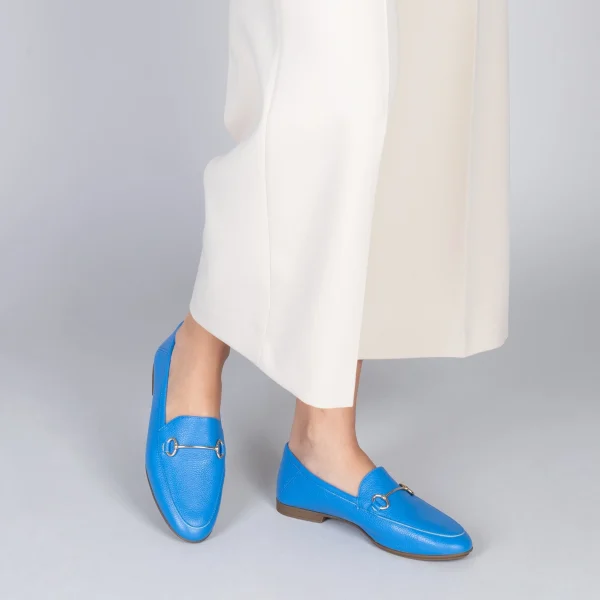 MiMaO ShopOnline STYLE – Mocassins En Cuir Avec Détail Métallique BLEU 7