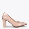 MiMaO ShopOnline URBAN VERNI – Chaussures à Talon En Cuir Verni Et Détail Métallique NUDE 23