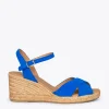 MiMaO ShopOnline CALPE – Espadrilles Artisanales à Lanières Et Boucle BLEU ROI 22