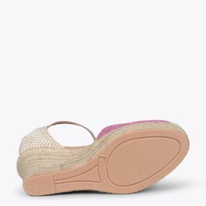 MiMaO ShopOnline CONIL – Espadrilles à Talon Haut En Lin FUCHSIA 16