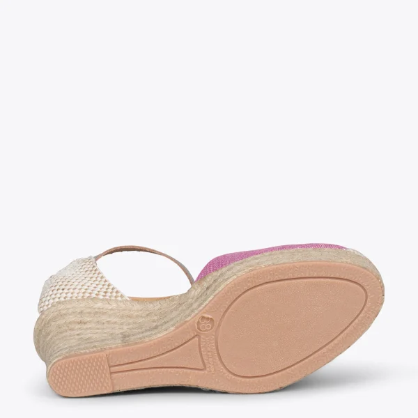 MiMaO ShopOnline CONIL – Espadrilles à Talon Haut En Lin FUCHSIA 6
