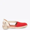 MiMaO ShopOnline ALGARVE – Espadrilles Plates Pour Femme ROUGE 20