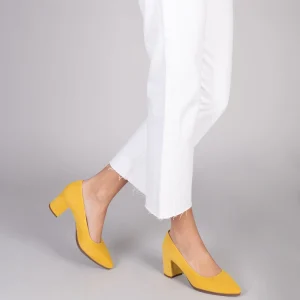 MiMaO ShopOnline URBAN S – Chaussures à Talon Moyen En Daim JAUNE 19