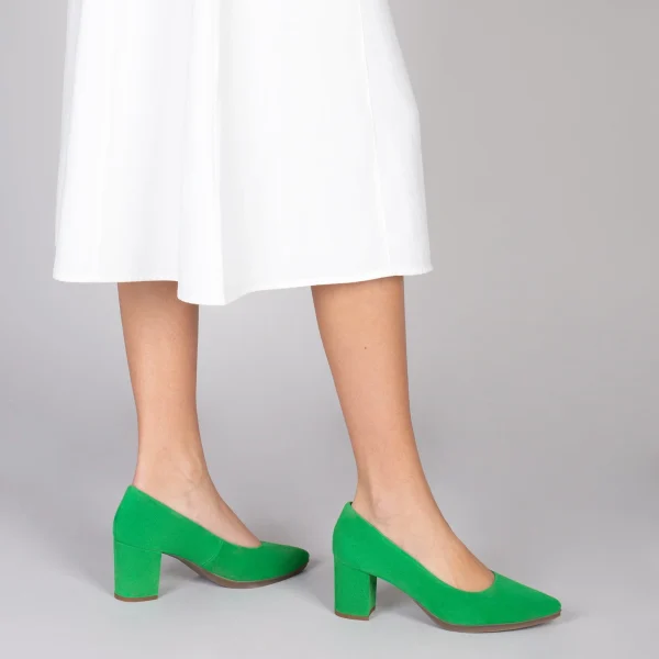 MiMaO ShopOnline URBAN S – Chaussures à Talon Moyen En Daim VERT 7