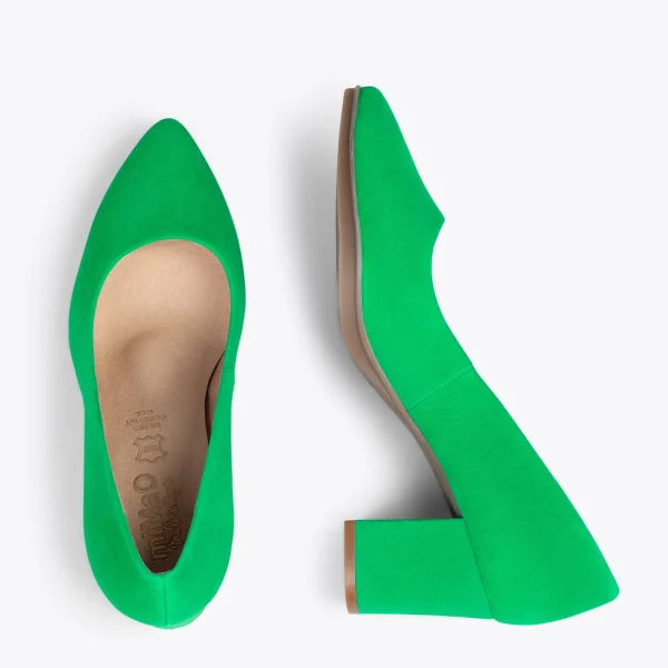MiMaO ShopOnline URBAN S – Chaussures à Talon Moyen En Daim VERT 3