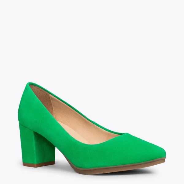 MiMaO ShopOnline URBAN S – Chaussures à Talon Moyen En Daim VERT 5