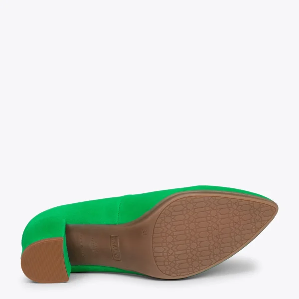 MiMaO ShopOnline URBAN S – Chaussures à Talon Moyen En Daim VERT 6