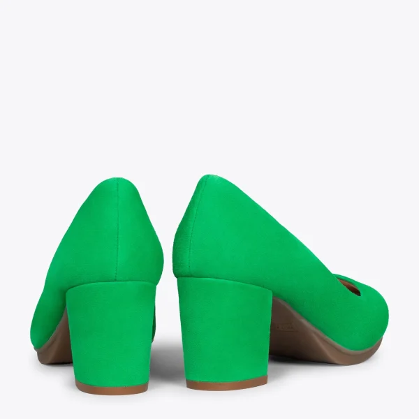 MiMaO ShopOnline URBAN S – Chaussures à Talon Moyen En Daim VERT 4