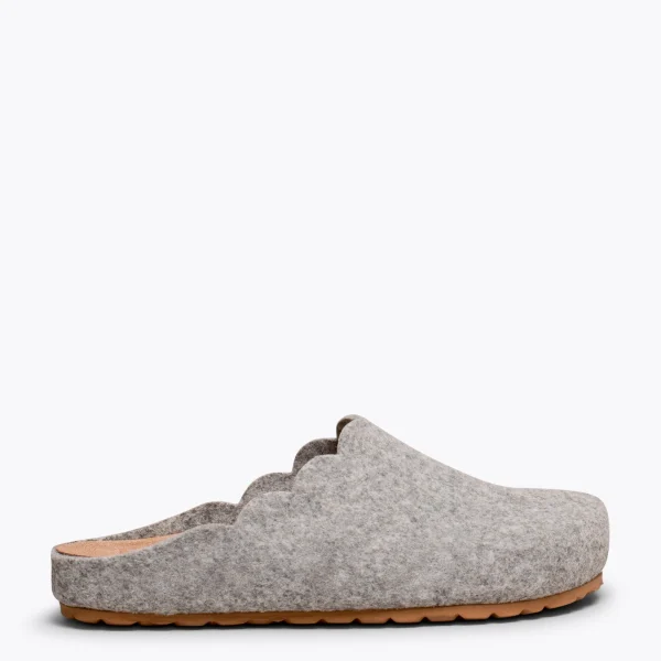 MiMaO ShopOnline SWEET HOME – Pantoufles Pour Femme GRIS CLAIR 1