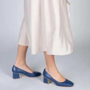 MiMaO ShopOnline Femme – Chaussures à Talon Bas Et Bout Carré BLEU MARINE 19