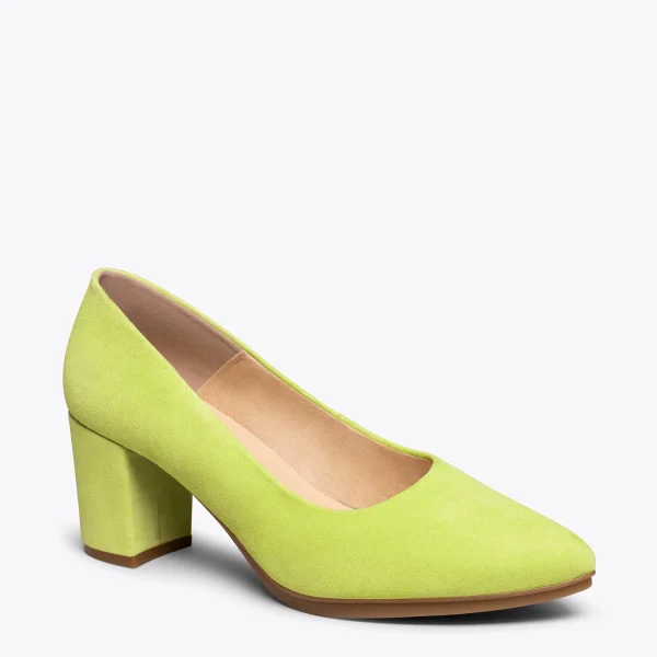 MiMaO ShopOnline URBAN S – Chaussures à Talon Moyen En Daim LIME 5