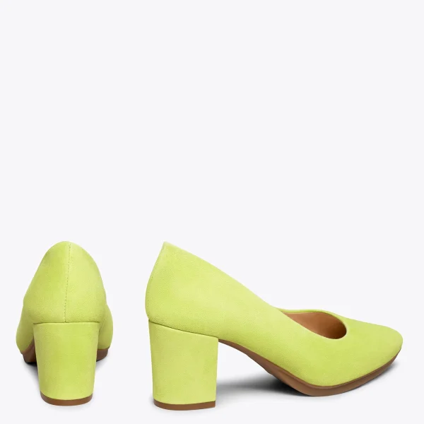 MiMaO ShopOnline URBAN S – Chaussures à Talon Moyen En Daim LIME 4