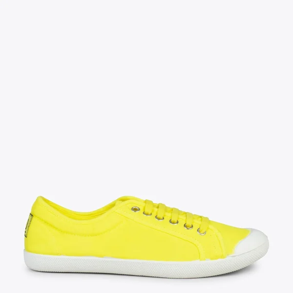 MiMaO ShopOnline BAOBAB – Tennis à Lacets En Toile De Coton De IO&GO JAUNE 1
