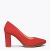 MiMaO ShopOnline URBAN – Chaussures à Talon Haut En Daim ROUGE ESCARLATE 23