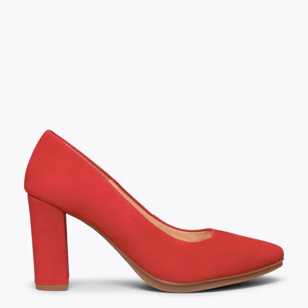 MiMaO ShopOnline URBAN – Chaussures à Talon Haut En Daim ROUGE ESCARLATE 1