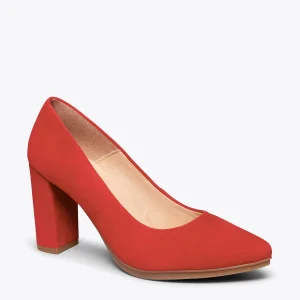 MiMaO ShopOnline URBAN – Chaussures à Talon Haut En Daim ROUGE ESCARLATE 15