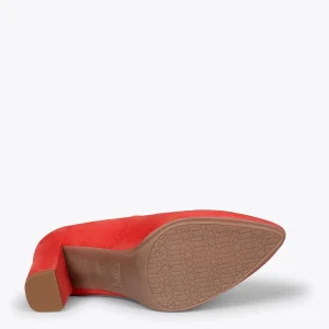 MiMaO ShopOnline URBAN – Chaussures à Talon Haut En Daim ROUGE ESCARLATE 17