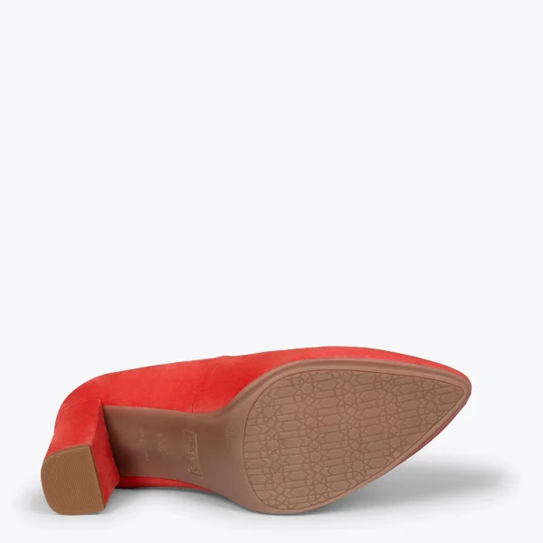 MiMaO ShopOnline URBAN – Chaussures à Talon Haut En Daim ROUGE ESCARLATE 6