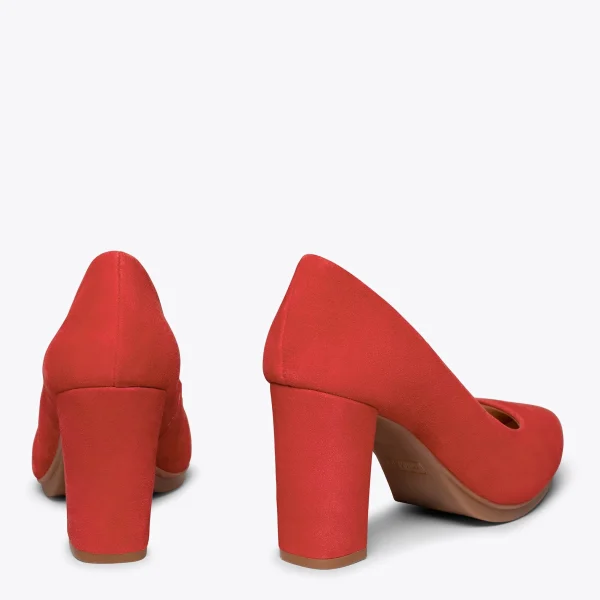 MiMaO ShopOnline URBAN – Chaussures à Talon Haut En Daim ROUGE ESCARLATE 4
