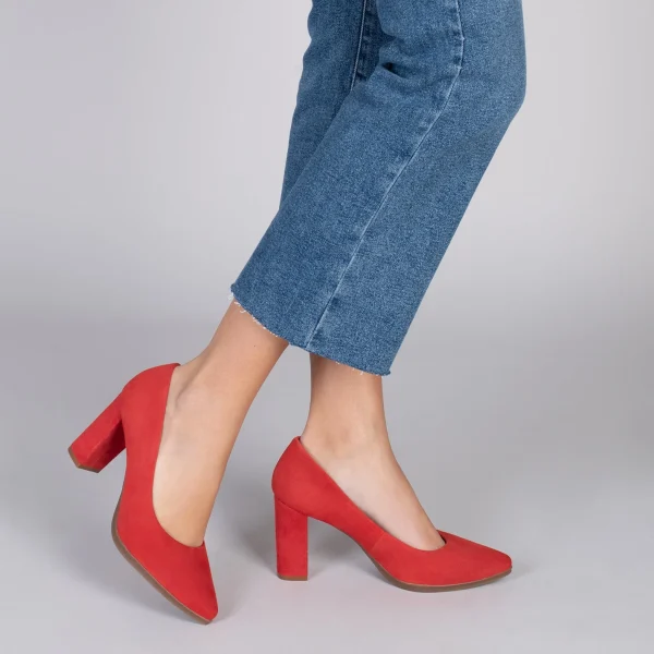 MiMaO ShopOnline URBAN – Chaussures à Talon Haut En Daim ROUGE ESCARLATE 7