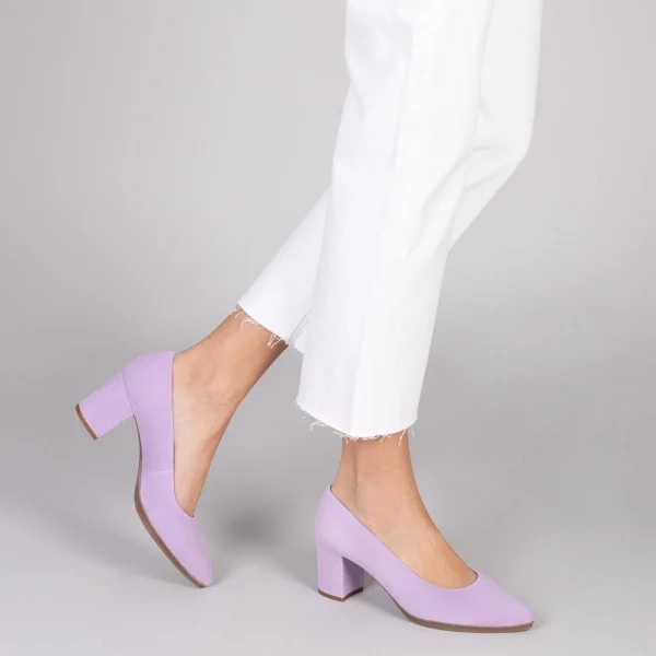 MiMaO ShopOnline URBAN S – Chaussures à Talon Moyen En Daim MAUVE 7