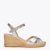 MiMaO ShopOnline CALPE – Espadrilles Artisanales à Lanières Et Boucle ARGENTÉ 23
