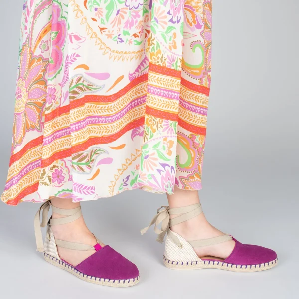 MiMaO ShopOnline ALGARVE – Espadrilles Plates Pour Femme POURPRE 7