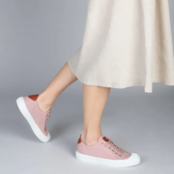 MiMaO ShopOnline BAMBA – Baskets Casual En Toile Pour Femme ROSE 7