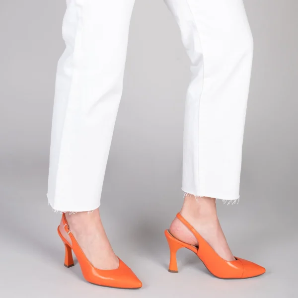 MiMaO ShopOnline GLAM À BRIDE ARRIÈRE – Chaussures à Talon En Cuir Nappa ORANGE 7