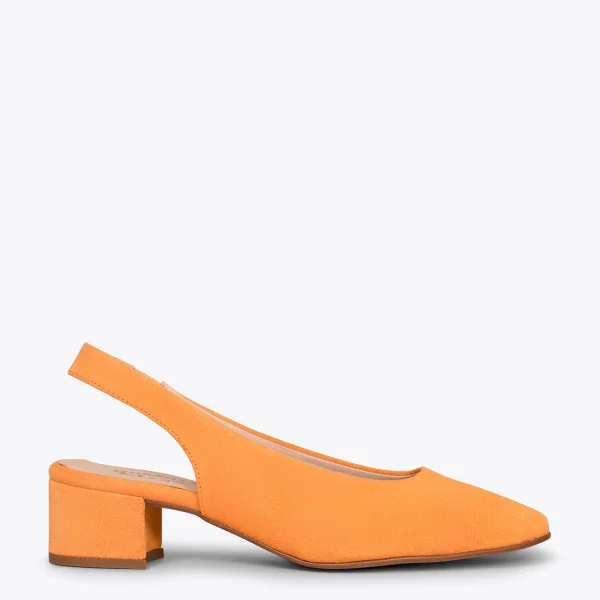 MiMaO ShopOnline URBAN LADY – Escarpins à Talon Moyen à Bride Arrière ORANGE 1