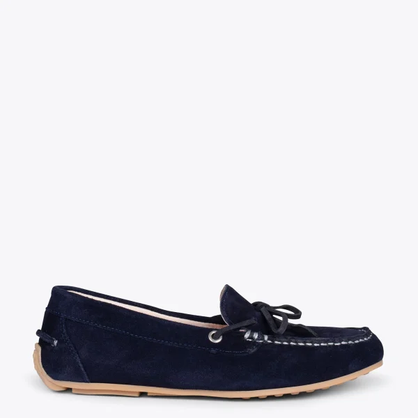 MiMaO ShopOnline BOUCLE – Mocassins Pour Femme à Semelle Amovible BLEU MARINE 1