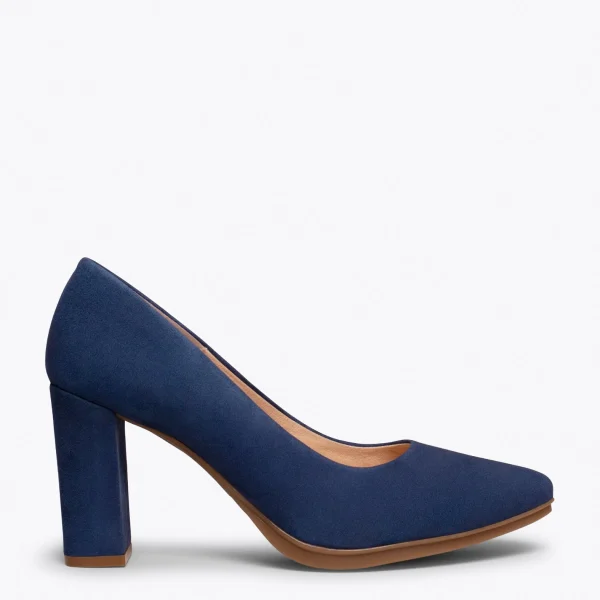 MiMaO ShopOnline URBAN – Chaussures à Talon Haut En Daim BLEU MARINE 1