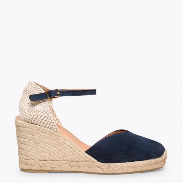 MiMaO ShopOnline NERJA – Espadrilles à Talon Haut BLEU MARINE 1