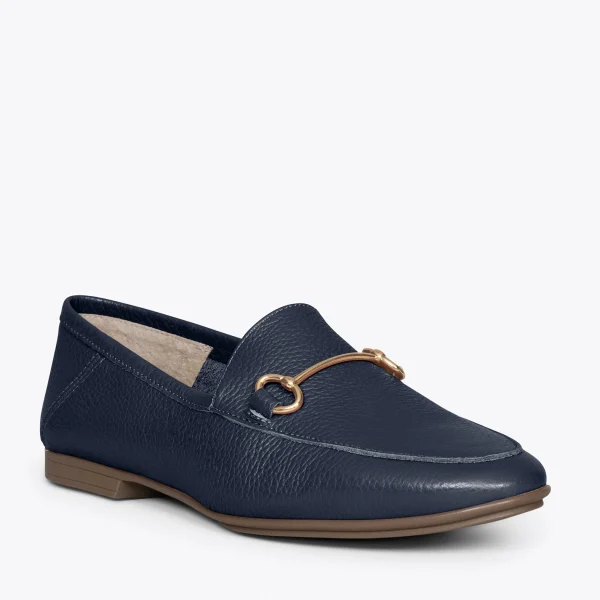 MiMaO ShopOnline STYLE – Mocassins En Cuir Avec Détail Métallique BLEU MARINE 5