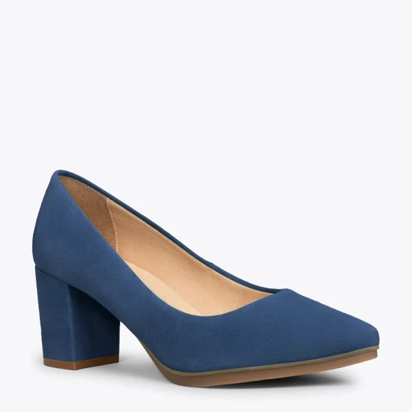 MiMaO ShopOnline URBAN S – Chaussures à Talon Moyen En Daim BLEU MARINE 5