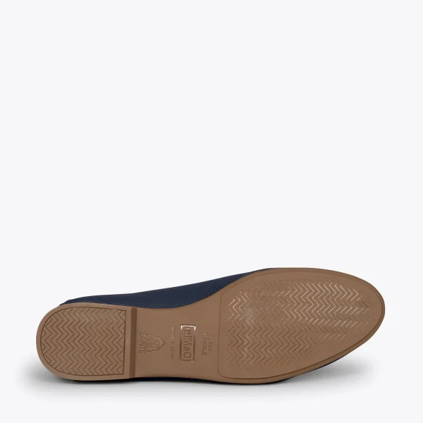 MiMaO ShopOnline STYLE – Mocassins En Cuir Avec Détail Métallique BLEU MARINE 6