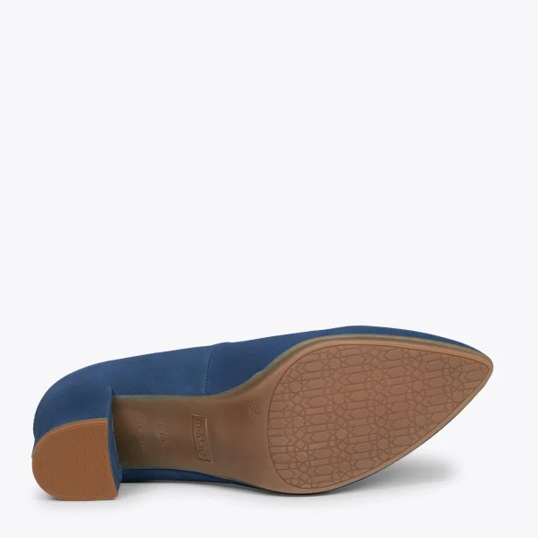 MiMaO ShopOnline URBAN S – Chaussures à Talon Moyen En Daim BLEU MARINE 6