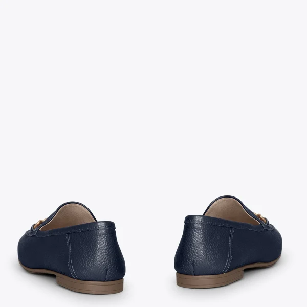 MiMaO ShopOnline STYLE – Mocassins En Cuir Avec Détail Métallique BLEU MARINE 4