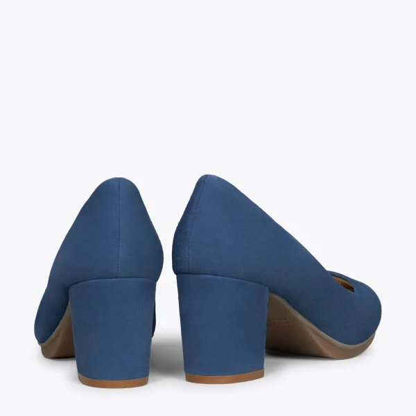 MiMaO ShopOnline URBAN S – Chaussures à Talon Moyen En Daim BLEU MARINE 4