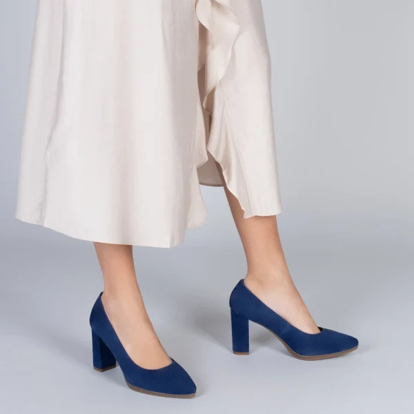 MiMaO ShopOnline URBAN – Chaussures à Talon Haut En Daim BLEU MARINE 7