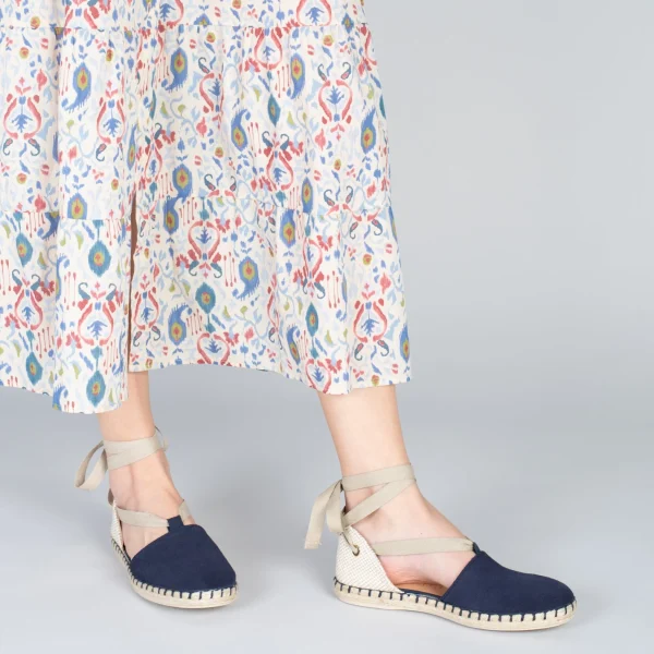 MiMaO ShopOnline ALGARVE – Espadrilles Plates Pour Femme BLEU MARINE 7
